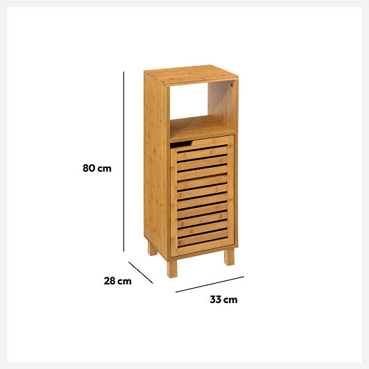 5 FIVE SIMPLY SMART - Meuble colonne 1 porte "Sicela" bambou - large