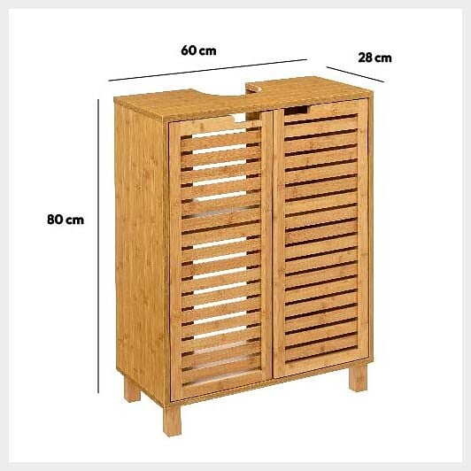 5 FIVE SIMPLY SMART - Meuble bas sous lavabo "Sicela" bambou - large