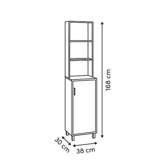 5 FIVE SIMPLY SMART - Étagère 1 porte 7 niveaux Come bois et effet marbre - large