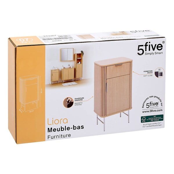 5 FIVE SIMPLY SMART - Meuble bas de salle de bain 1 porte - large