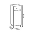5 FIVE SIMPLY SMART - Meuble bas 1 porte 2 niveaux Come bois et effet marbre - vignette