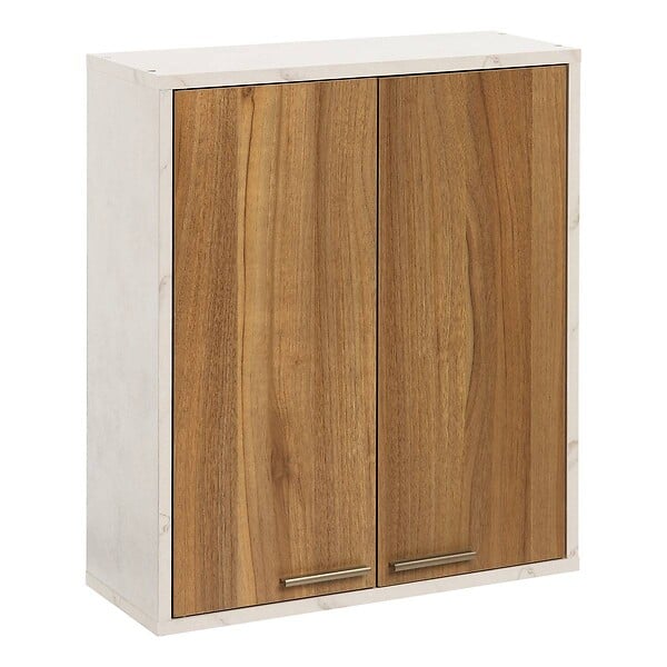5 FIVE SIMPLY SMART - Meuble haut 2 portes Come bois et effet marbre - large