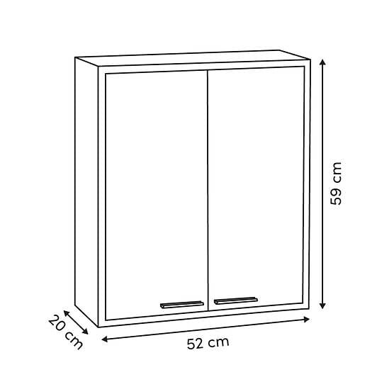 5 FIVE SIMPLY SMART - Meuble haut 2 portes Come bois et effet marbre - large