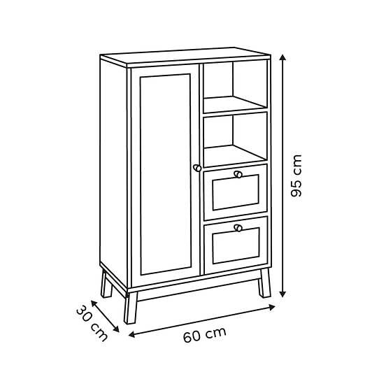 5 FIVE SIMPLY SMART - Meuble de salle de bain 1 porte Cane marron - large