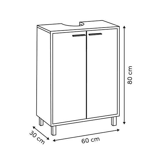 5 FIVE SIMPLY SMART - Meuble sous-lavabo Come 2 portes bois et effet marbre - large