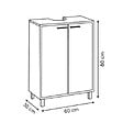 5 FIVE SIMPLY SMART - Meuble sous-lavabo Come 2 portes bois et effet marbre - vignette