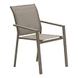 HESPERIDE - Fauteuil de jardin empilable Essentia noisette/café - vignette