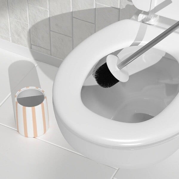 5 FIVE SIMPLY SMART - Brosse wc Strio rayures rose - large