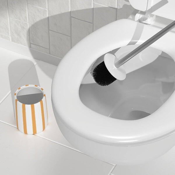 5 FIVE SIMPLY SMART - Brosse wc Strio rayures orange blé - large