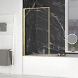AURLANE - Pare baignoire rabattable 80x140cm - Finition Or Doré Brossé - GOLDY CONTOURING SCREEN - vignette