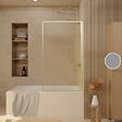 AURLANE - Pare baignoire Rabattable 80x140cm - Profilé Or Doré Brossé - Verre Trempé Ondulé 5mm - vignette