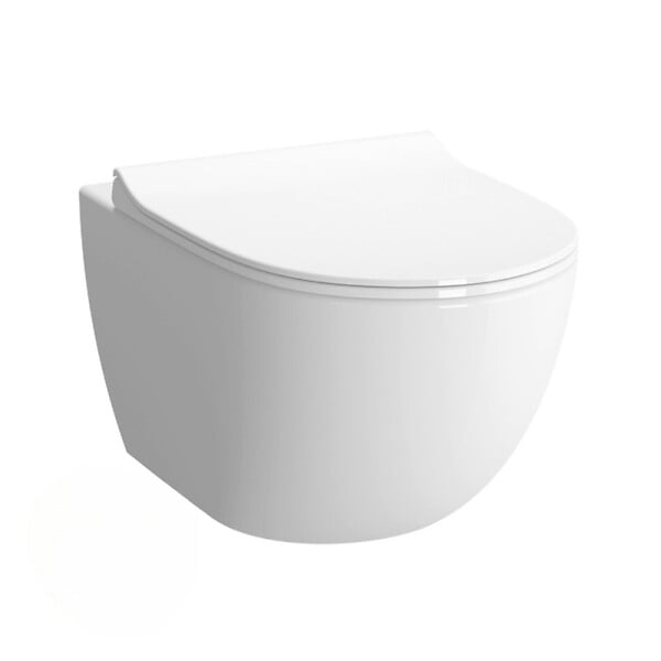 SWISS AQUA TECHNOLOGIES - Pack WC bâti-autoportant + WC SAT infinitio sans bride fixations invisibles + Abattant softclose + Plaque blanche/chrome - large