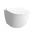SWISS AQUA TECHNOLOGIES - Pack WC bâti-autoportant + WC SAT infinitio sans bride fixations invisibles + Abattant softclose + Plaque blanche/chrome - vignette
