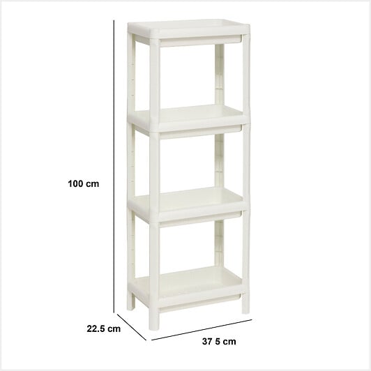 5 FIVE SIMPLY SMART - Étagère 4 niveaux en plastique blanc - large