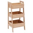 5 FIVE SIMPLY SMART - Etagère Cane 3 niveaux H80cm bois clair - vignette
