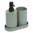 5 FIVE SIMPLY SMART - Lot distributeur de savon et gobelet strié vert - vignette
