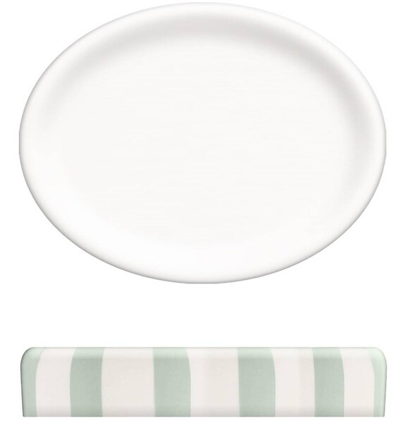 5 FIVE SIMPLY SMART - Porte-savon Strio rayures vert céladon H3cm - large