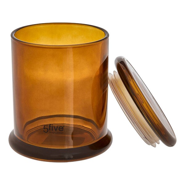 5 FIVE SIMPLY SMART - Pot rangement à cotons verre teinté marron - large
