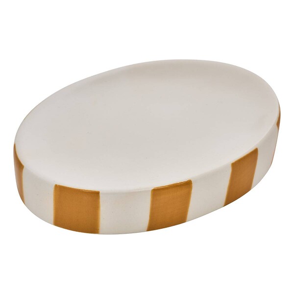 5 FIVE SIMPLY SMART - Porte-savon Strio rayures orange blé H3cm - large