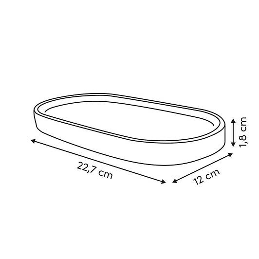 5 FIVE SIMPLY SMART - Plateau Strio 24cm rayures rose blé en grès - large