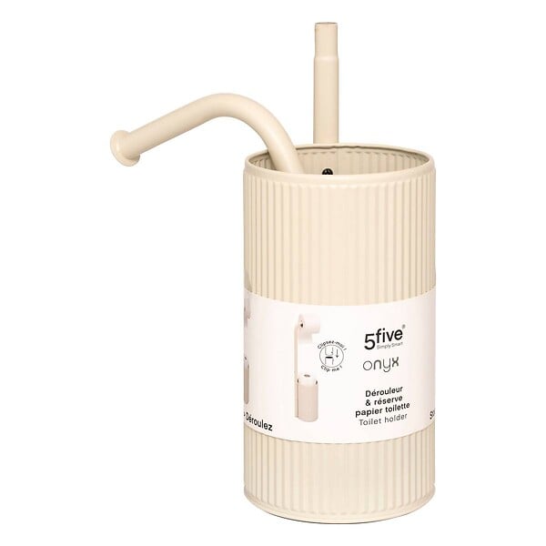 5 FIVE SIMPLY SMART - Dérouleur "Onyx" avec réserve papier toilette lin - large