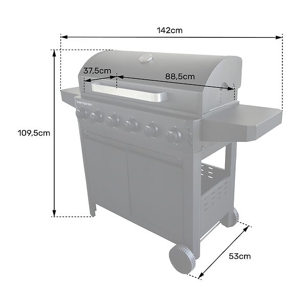 HAPPY GARDEN - Barbecue au gaz IZALCO - 6 brûleurs 15kW - large
