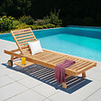 HAPPY GARDEN - Bain de soleil pliant en teck massif LOMBOK - vignette