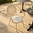 OVIALA - Chaise de terrasse style bistrot parisien aluminium et rotin beige - Villiers - vignette