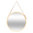 5 FIVE SIMPLY SMART - Miroir mural rond avec lanière en cuir D50cm - vignette