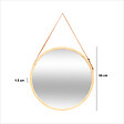 5 FIVE SIMPLY SMART - Miroir mural rond avec lanière en cuir D50cm - vignette