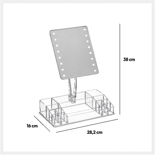 5 FIVE SIMPLY SMART - Miroir LED 14 compartiments "Selena" transparent - large