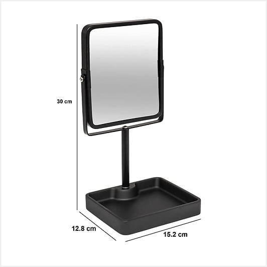 5 FIVE SIMPLY SMART - Miroir "Glass" pivotant noir 30x15,2cm - large