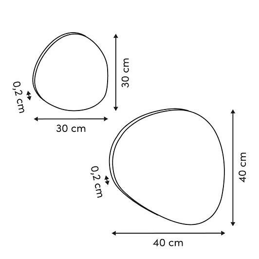 5 FIVE SIMPLY SMART - Lots de 2 miroirs adhésifs D20/30cm - large