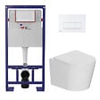 SWISS AQUA TECHNOLOGIES - Pack WC bâti-support autoportant SAT + WC suspendu sans bride Ceramia + abattant SoftClose + plaque blanche (SMART-CETOR-4) - vignette