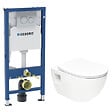 GEBERIT - Duofix pack WC bâti-support + WC suspendu sans bride Swiss Aqua Technologies avec abattant SoftClose + plaque (GEBSTPRWR01-FR) - vignette