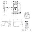 GEBERIT - Duofix pack WC bâti-support + WC suspendu sans bride Swiss Aqua Technologies avec abattant SoftClose + plaque (GEBSTPRWR01-FR) - vignette