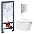 GROHE - Pack Rapid sl+ plaque arena chrome+ Fixations murales + set d'isolation phonique + WC suspendu sans bride (ArenaBrevis) - vignette