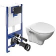 VILLEROY & BOCH - Pack WC Bâti-support sol mur Villeroy & Boch + WC suspendu Jika Neo + Abattant thermoplastique + Plaque noire (VCNSLPRO4) - vignette