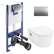 VILLEROY & BOCH - ViConnect Pro S Pack WC bâti-support Villeroy & Boch + WC sans bride Hansgrohe + abattant Softclose + plaque (VCNPURAS2CH) - vignette