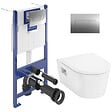 VILLEROY & BOCH - ViConnect Pro S Pack WC bâti-support Villeroy & Boch + WC sans bride Hansgrohe + abattant Softclose + plaque (VCNPURAS2CH) - vignette