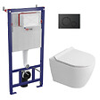SWISS AQUA TECHNOLOGIES - Pack WC bâti-support + WC sans bride Ceramia PixL avec abattant SoftClose + plaque noir (STCEPXWT01-FR) - vignette