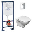 GROHE - Pack WC Bâti Autoportant Solido + WC suspendu Jika Neo avec abattant + Plaque chrome (AUTOPORTANT-S-LINEPRO-1) - vignette