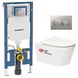 GEBERIT - Pack WC Bati-support Geberit UP720 extra-plat + WC Swiss Aqua Technologies sans bride + abattant slim - vignette