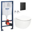 GROHE - Pack WC Bâti-support Rapid SL + WC SAT Vortex sans bride + Abattant SoftClose + Plaque noire matte (RSLVORTEXKF0) - vignette