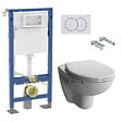 GEBERIT - Pack Bati-support Geberit Autoportant Duofix + WC sans bride Vitra Normus Spin+ Abattant softclose + Plaque blanche (Normus - vignette