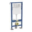 GEBERIT - Pack Bati-support Geberit Autoportant Duofix + WC sans bride Vitra Normus Spin+ Abattant softclose + Plaque blanche (Normus - vignette