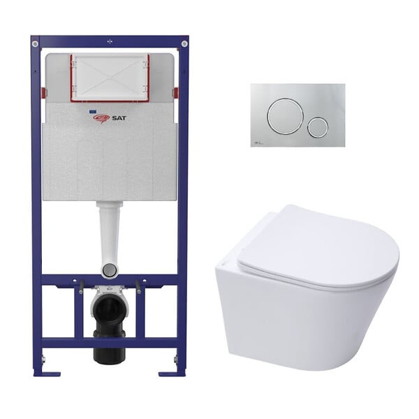 SWISS AQUA TECHNOLOGIES - Pack WC bâti ECO 2L Swiss Aqua Technologies + WC suspendu Swiss Aqua Technologies + plaque chrome (STESTINWR05-FR) - large