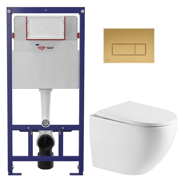 SWISS AQUA TECHNOLOGIES - Pack WC bâti ECO 2L Swiss Aqua Technologies + WC suspendu Swiss Aqua Technologies + plaque or mat (STEST67WR06-FR) - large