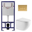 SWISS AQUA TECHNOLOGIES - Pack WC bâti ECO 2L Swiss Aqua Technologies + WC suspendu Swiss Aqua Technologies + plaque or mat (STEST67WR06-FR) - vignette