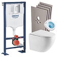 GROHE - SOLIDO Pack Bâti-support + WC suspendu + Plaque chrome + Set de montage (AUTOPORTANT-FUSIONTQ-1-SABO) - vignette